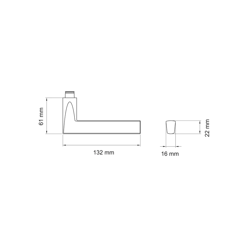 Technische Zeichnung [EDF54 89] Karcher Türdrücker Montana EDF54 (Ersatz, Edelstahl) (Titan Grau)