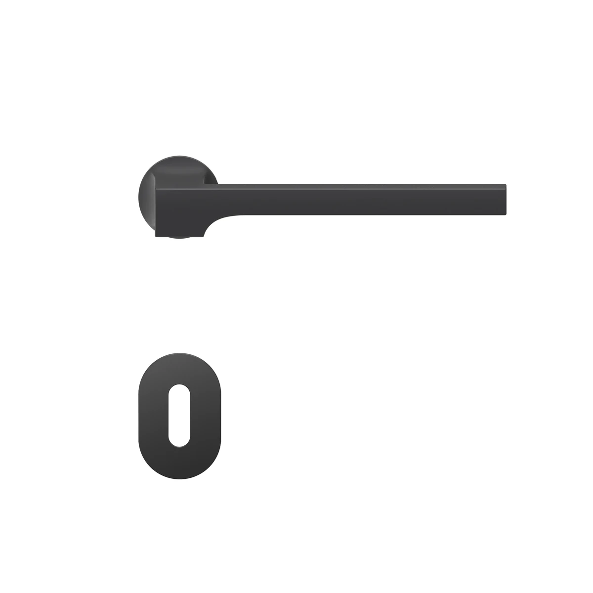 [ER57M BB0 83] Karcher Türgriff-Garnitur Soho (Edelstahl) (Kosmos Schwarz, Buntbart)