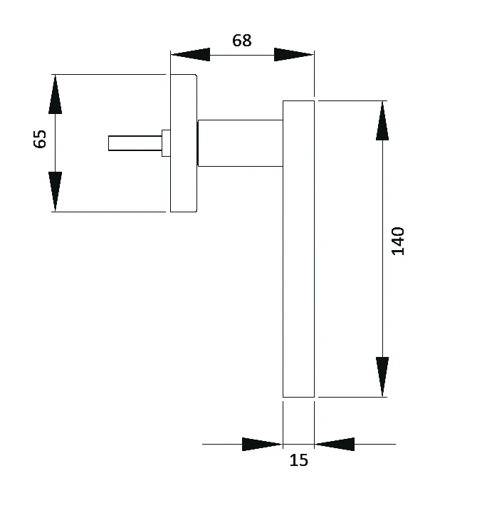 Technische Zeichnung [F534Y 50] Karcher Fenstergriff Torino (Edelstahl) (Chrom)
