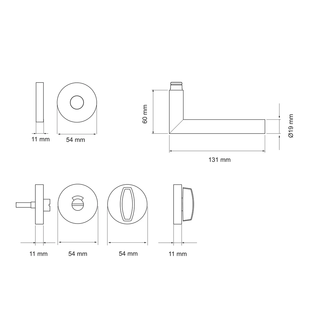 Technische Zeichnung [E300E BAD 83] Karcher Türgriff-Garnitur E300E (Edelstahl) (Kosmos Schwarz)