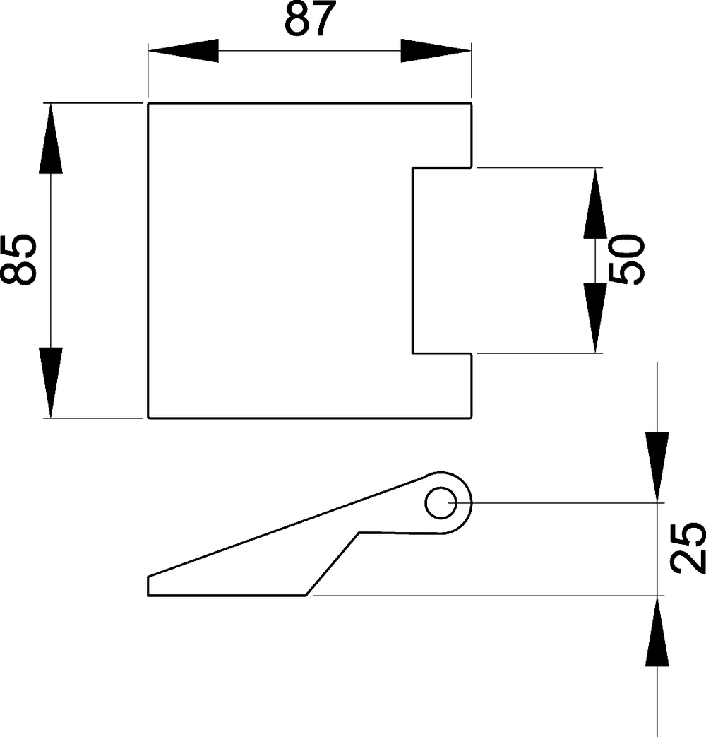 Technische Zeichnung [EGB 402Q 88] Karcher Glastürband 3-teilig (Edelstahl) (Messing matt, 402Q)