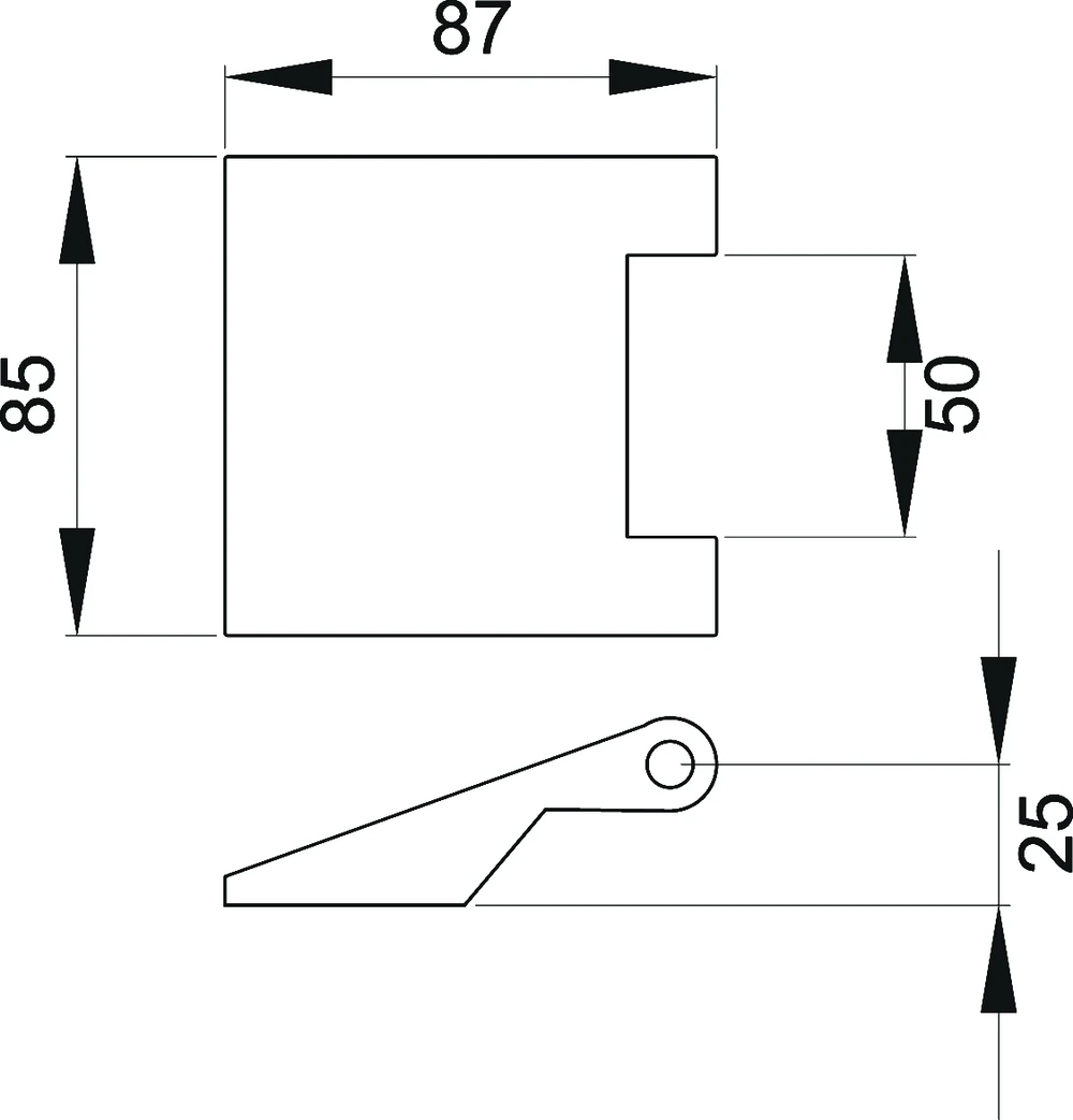 Technische Zeichnung [GB 412Q 60] Karcher Glastürband 3-teilig GB (Edelstahl)