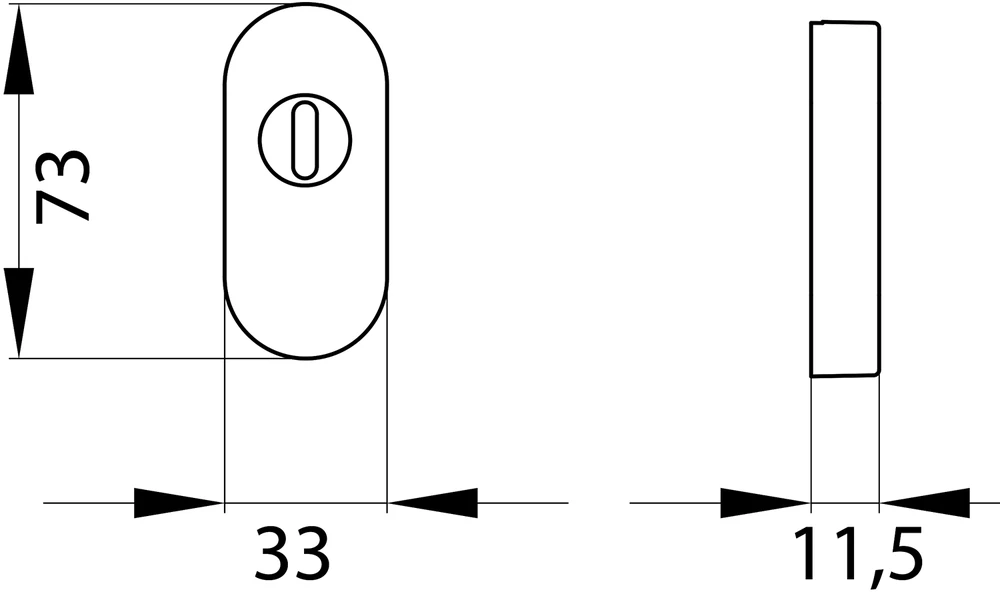 Technische Zeichnung [ESO210K PZ 71] Karcher Schutzrosette für Rahmentüren ESO210K (Zylinderschutz, Edelstahl)