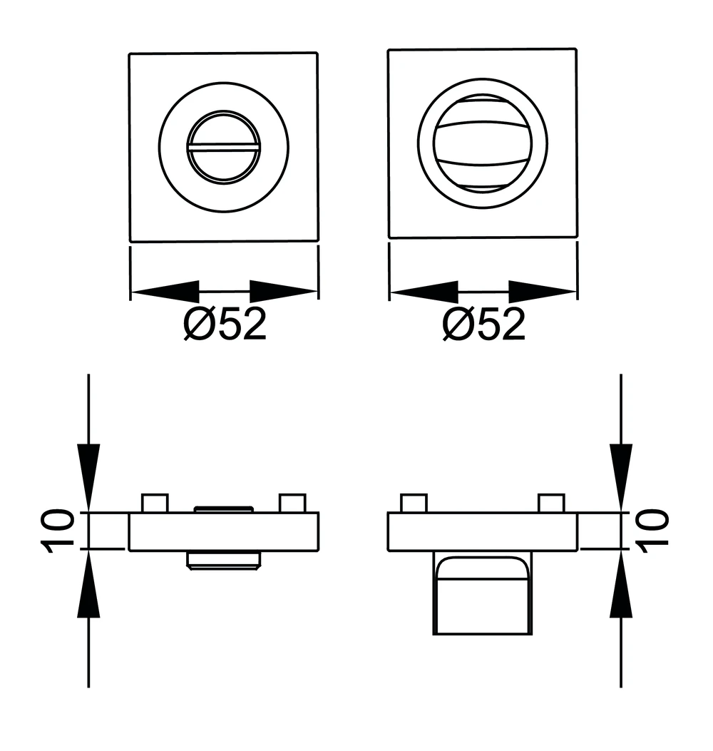 Technische Zeichnung [CEZ1341 BAD 89] Karcher 3-teilige Schraubrosette (Edelstahl) (Bad/WC)