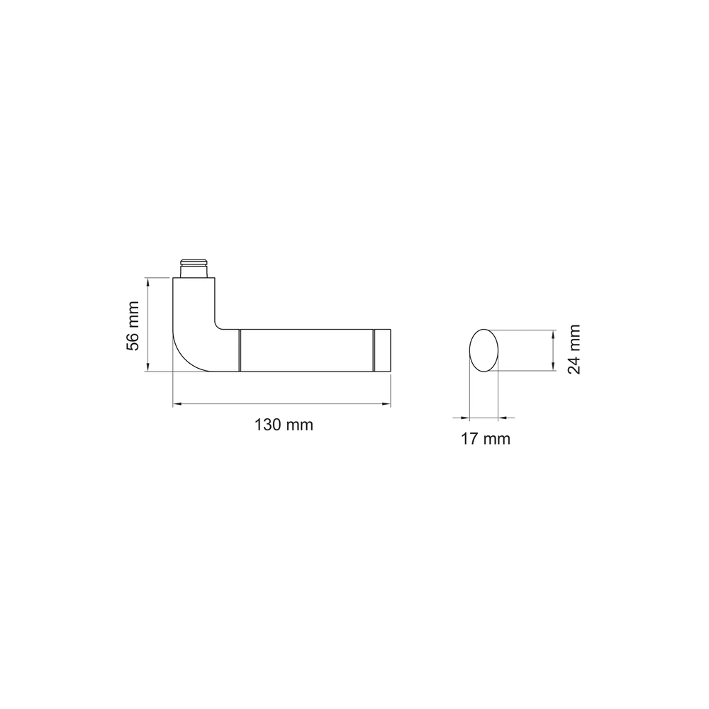 Technische Zeichnung [EDF32R 73] Karcher Türdrücker Babylon (Ersatz, Edelstahl) (Rechts)