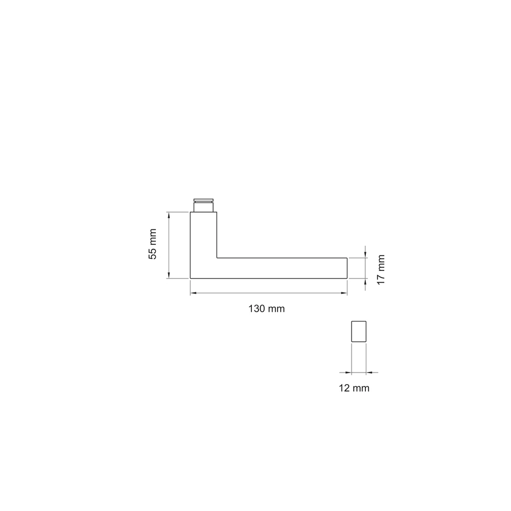 Technische Zeichnung [ED58R 71] Karcher Türdrücker Boston ED58 (Ersatz, Edelstahl) (Edelstahl matt, Rechts)