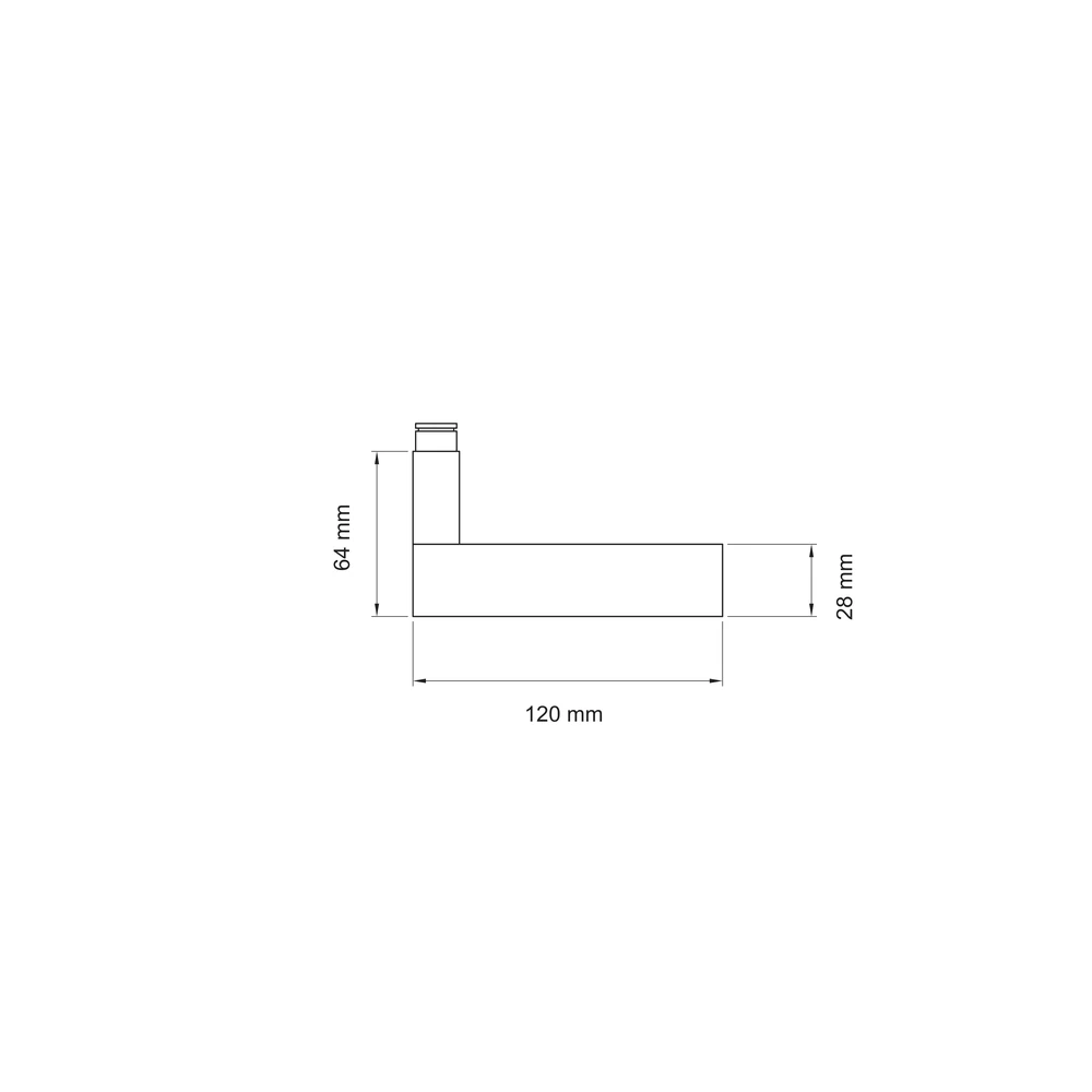 Technische Zeichnung [RD220R 56] Karcher Türdrücker Chicago (Ersatz, Edelstahl) (Rechts)