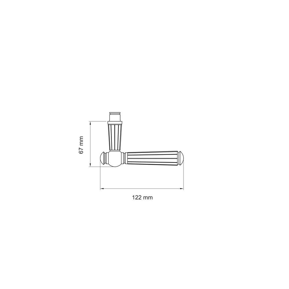 Technische Zeichnung [RD260R 50] Karcher Türdrücker Schöntal (Ersatz, Edelstahl) (Chrom, Rechts)