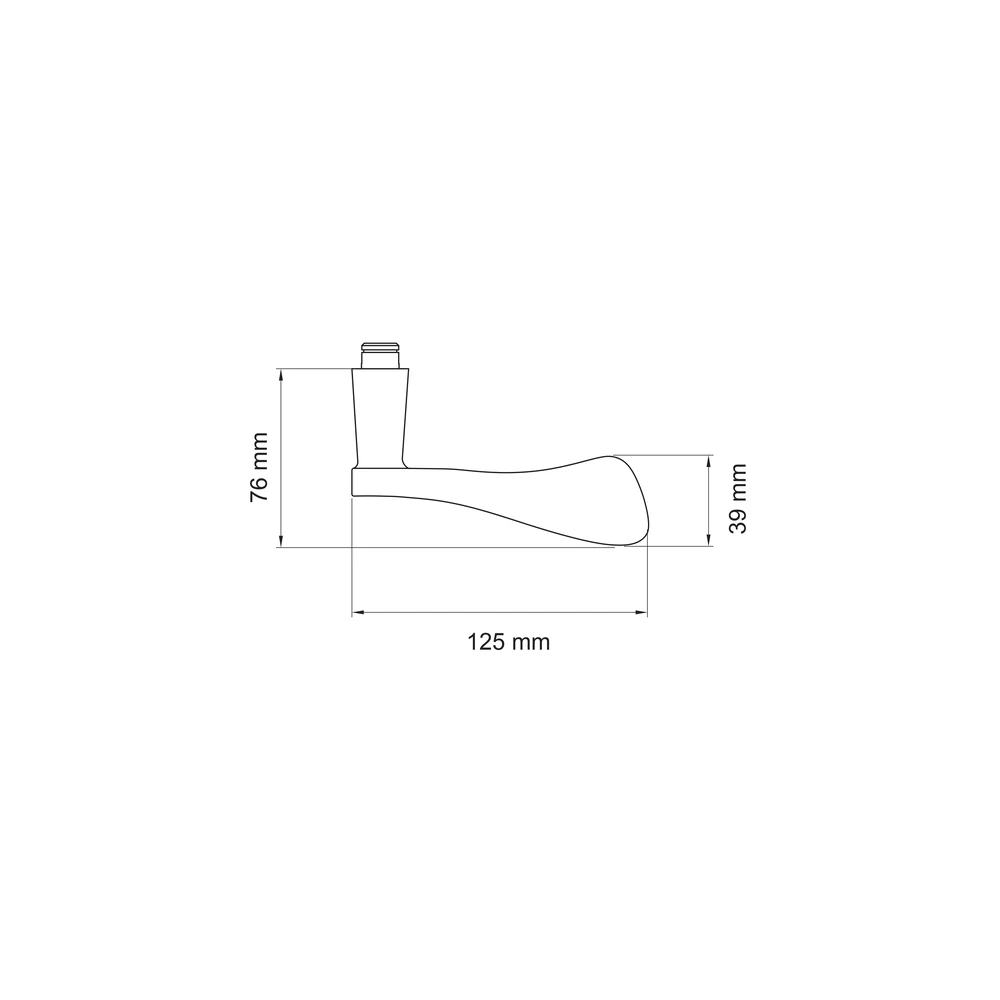 Technische Zeichnung [EDF79R 73] Karcher Türdrücker Stockholm EDF79 (Ersatz, Edelstahl) (Rechts)