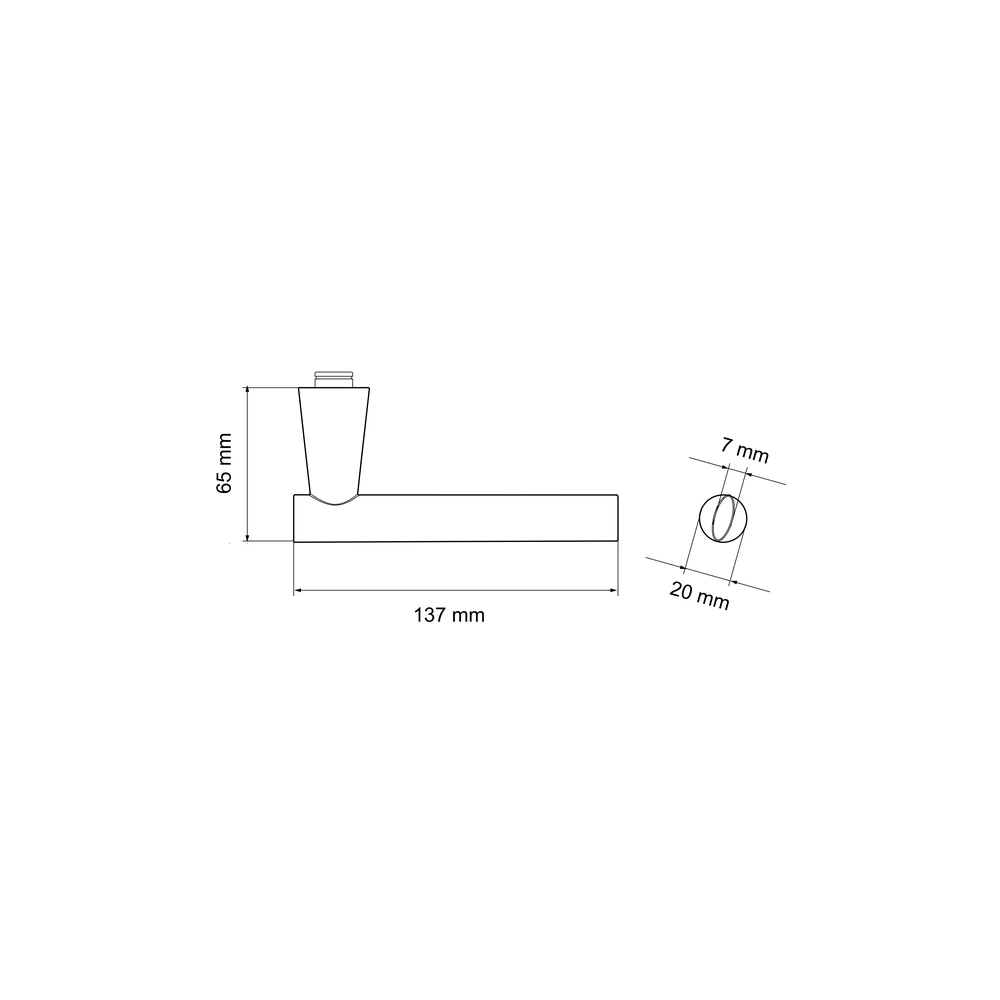 Technische Zeichnung [ER59 0DS 83] Karcher Türgriff-Garnitur Brooklyn (Edelstahl) (Kosmos Schwarz, Griffpaar (ohne Rosette))
