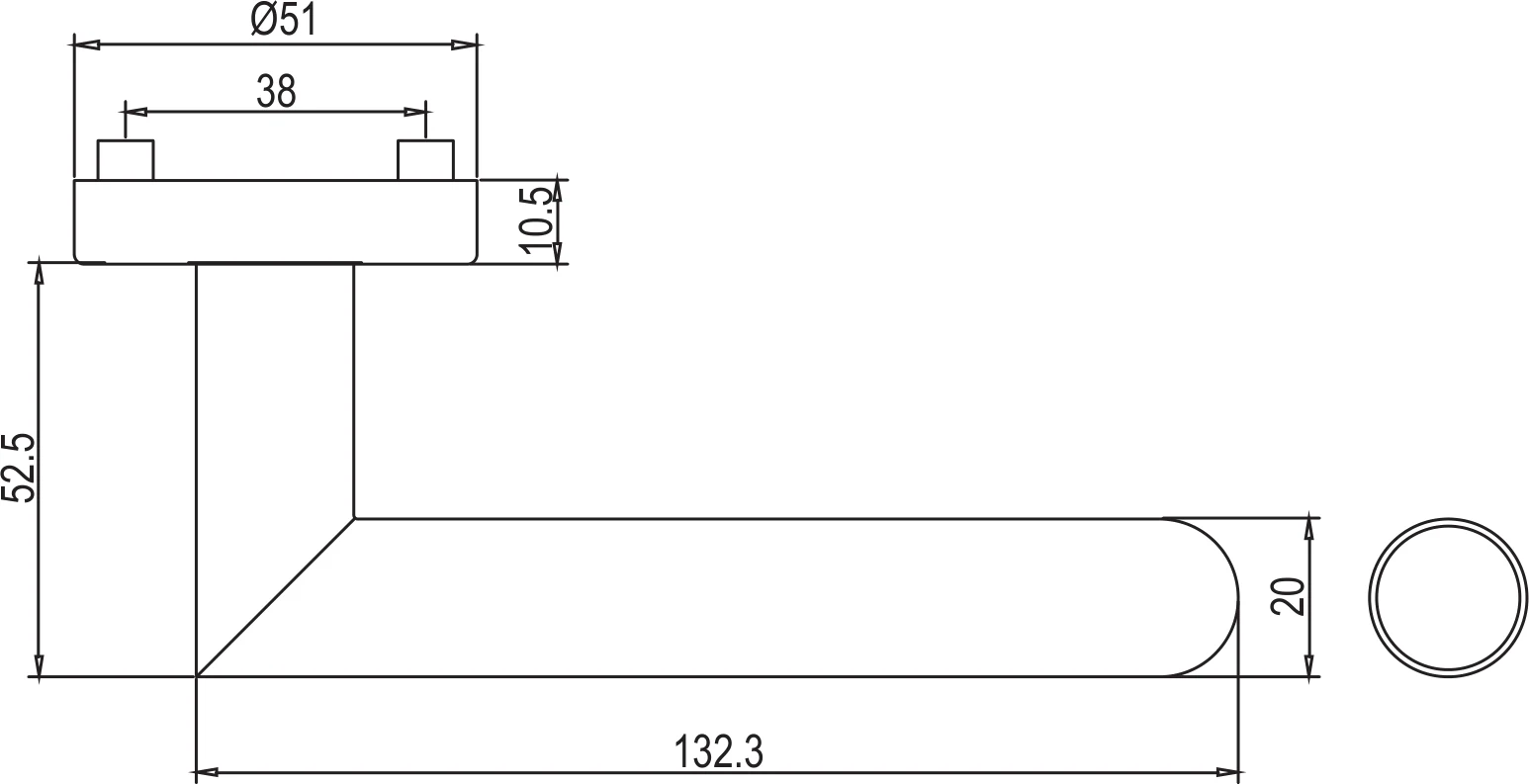 Technische Zeichnung [192160171] Griffwerk SAVIA (Buntbart)