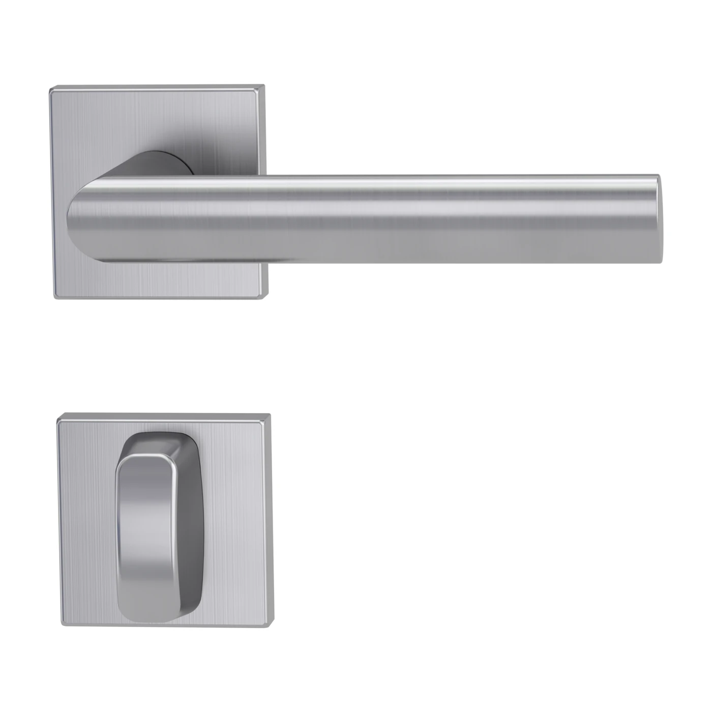 Griffwerk OVIDA - Oberfläche: Edelstahl matt, Rosettenform: Eckig, Verriegelung: WC
