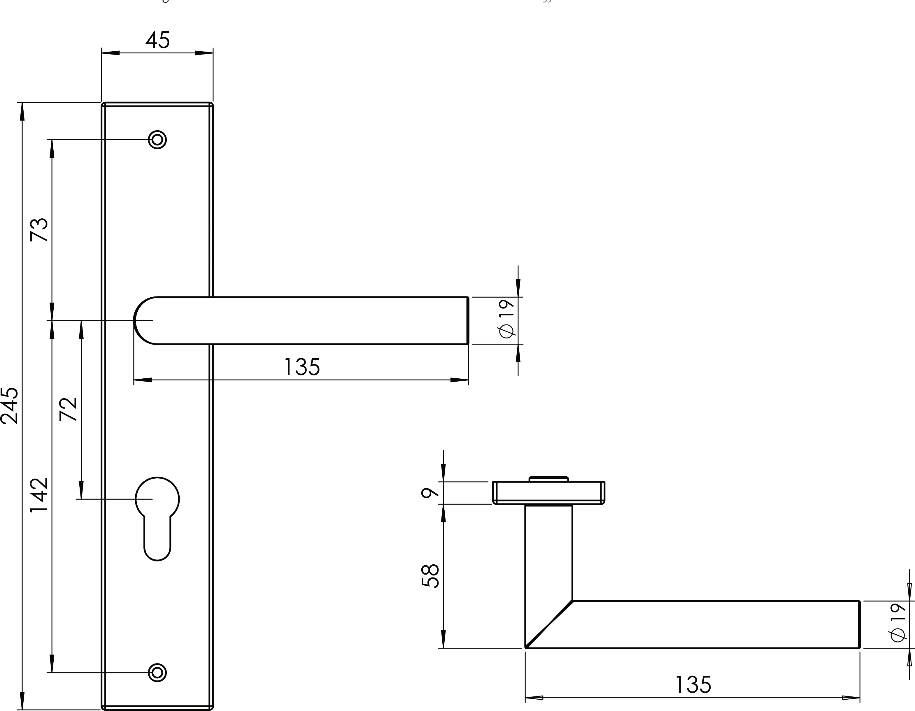 Technische Zeichnung [189250371] Griffwerk LUCIO (WC)