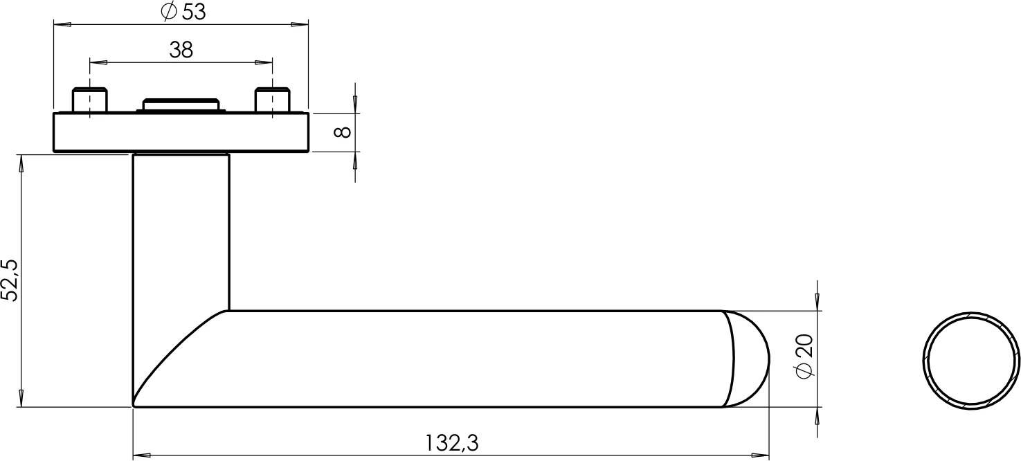 Technische Zeichnung [191010271] Griffwerk SAVIA PROFESSIONAL (Profilzylinder)