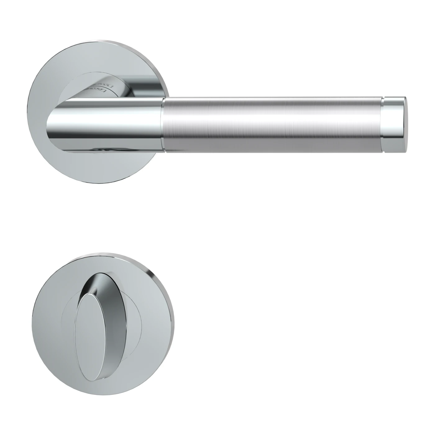 Griffwerk LOREDANA PROFESSIONAL - Oberfläche: Edelstahl poliert-matt, Rosettenform: Rund, Verriegelung: WC