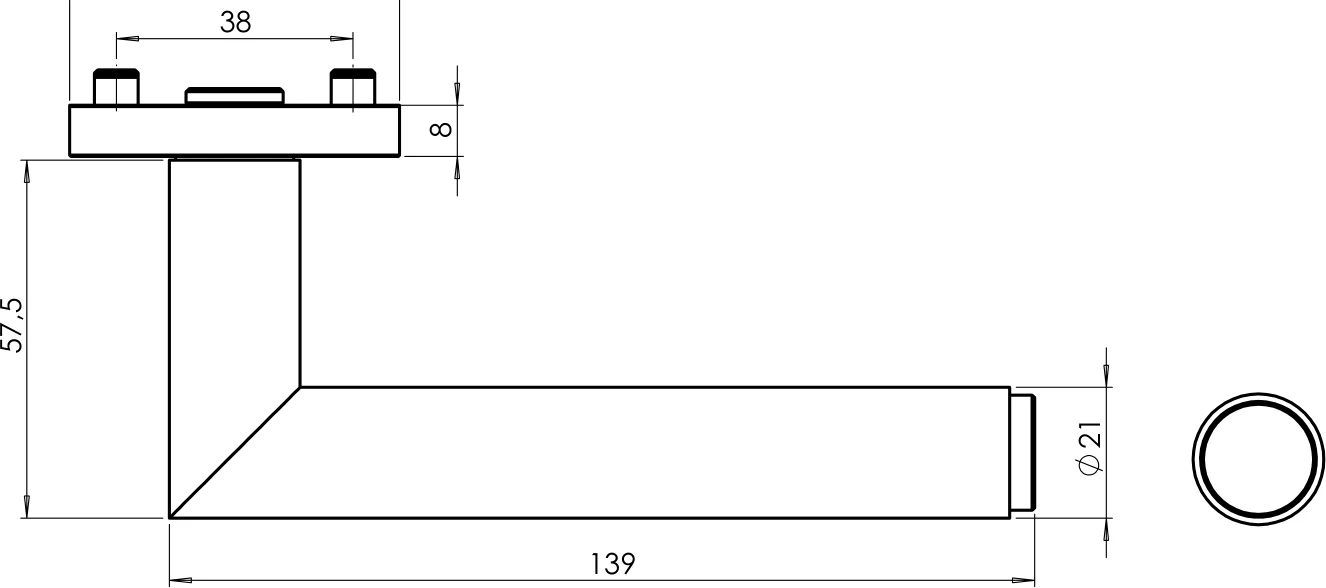 Technische Zeichnung [135130151] Griffwerk LUCIA SELECT (Graphitschwarz-Messing, Buntbart)