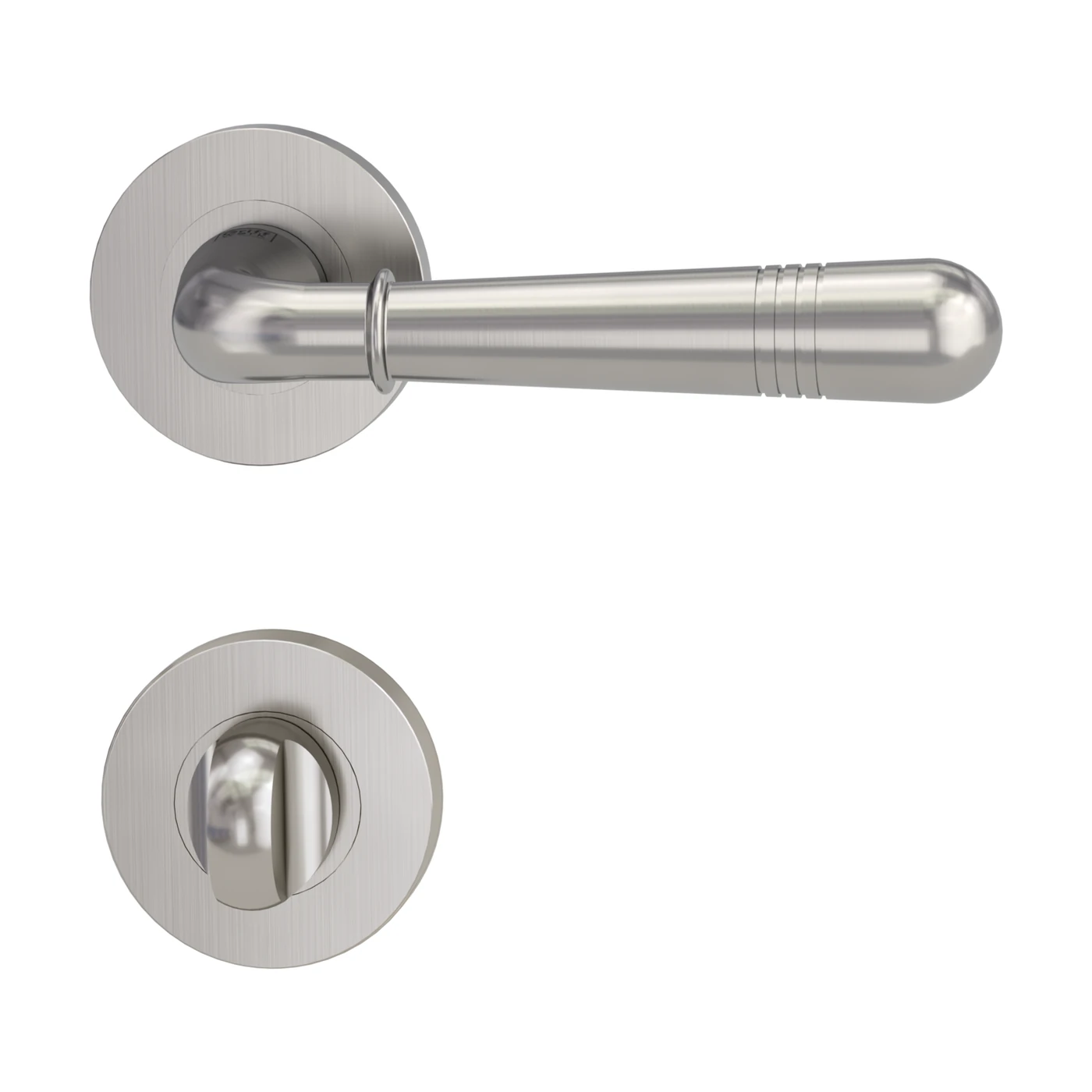Griffwerk FABIA - Oberfläche: Samtgrau, Rosettenform: Rund, Verriegelung: WC
