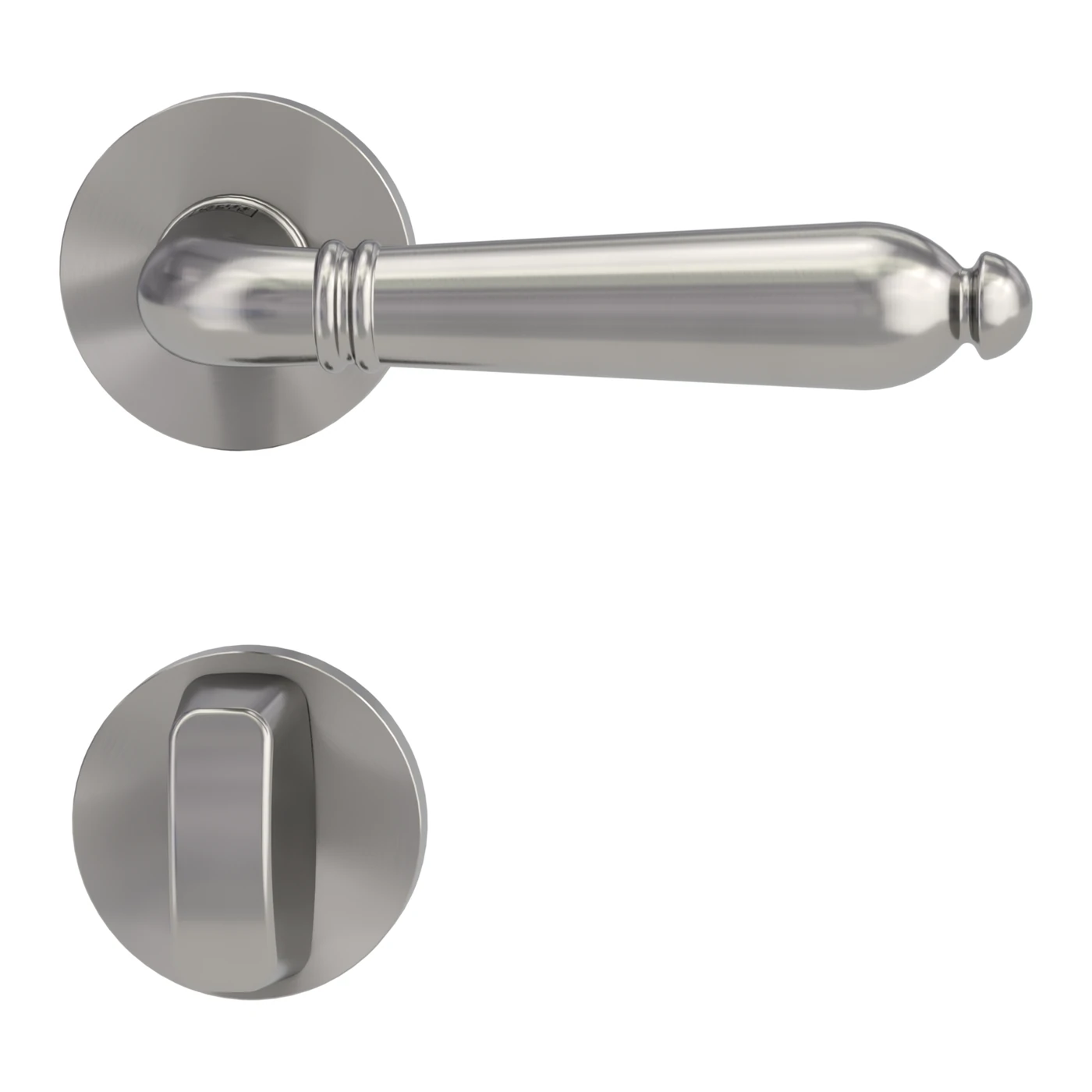 Griffwerk VAYA 333 CAROLA fast2fix - Oberfläche: Samtgrau, Rosettenform: Rund, Verriegelung: WC