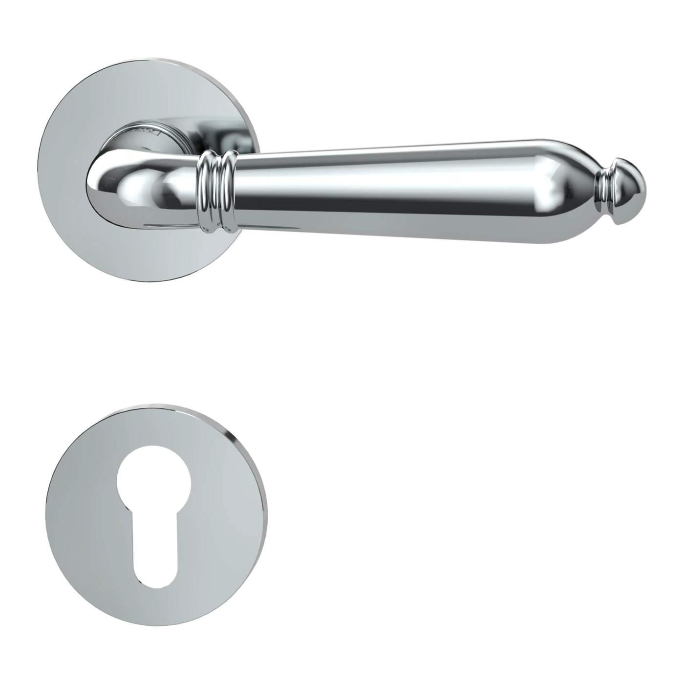 Griffwerk VAYA 333 CAROLA fast2fix - Oberfläche: Chrom-Optik, Rosettenform: Rund, Verriegelung: Profilzylinder