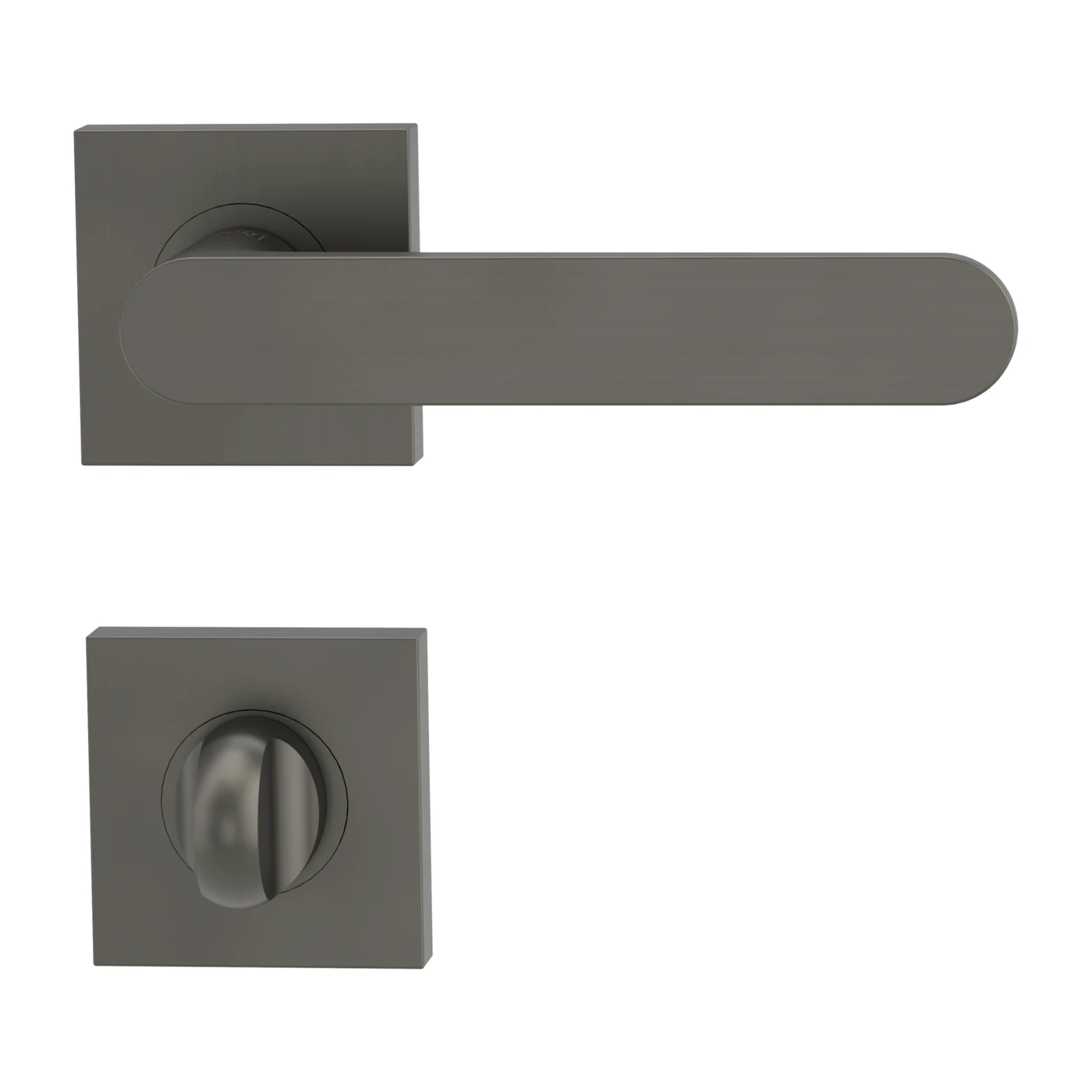 Griffwerk AVUS - Oberfläche: Kaschmirgrau, Rosettenform: Eckig, Verriegelung: WC