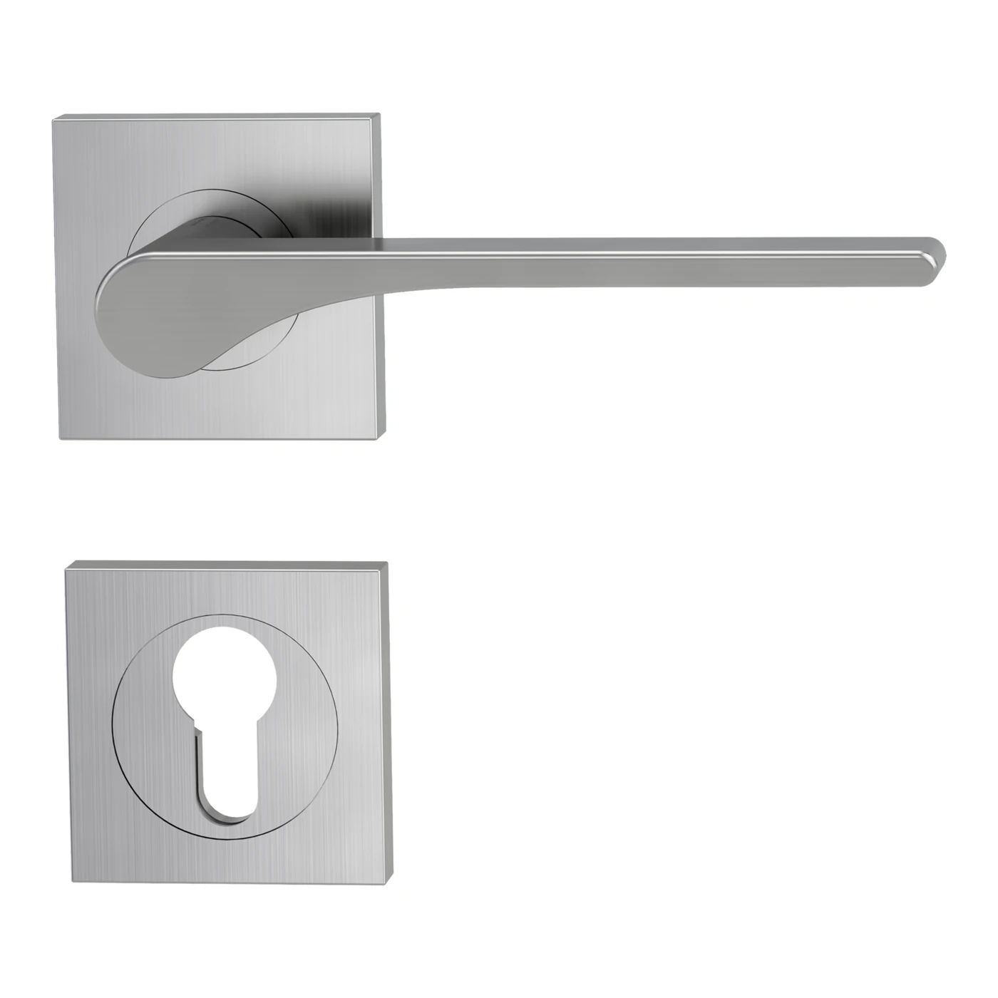 [260110222] Griffwerk sieger design LEAF LIGHT (Samtgrau, Eckig, Profilzylinder)