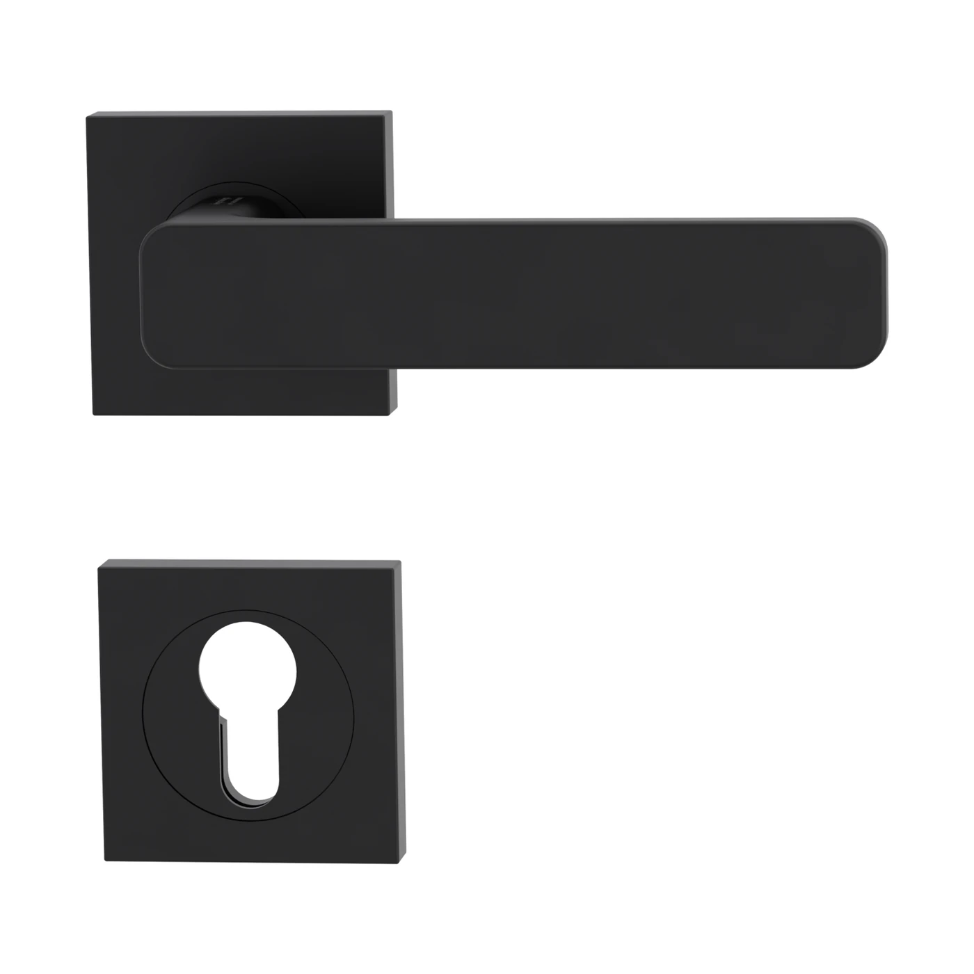 Griffwerk sieger design MINIMAL MODERN - Oberfläche: Graphitschwarz, Rosettenform: Eckig, Verriegelung: Profilzylinder