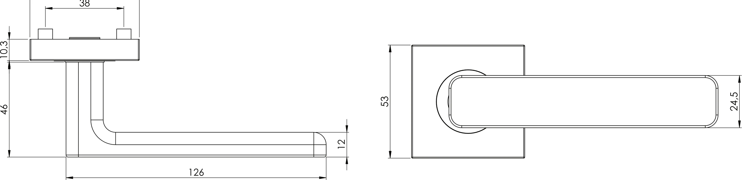 Technische Zeichnung [264102822] Griffwerk sieger design MINIMAL MODERN (Samtgrau, Rund, OS)