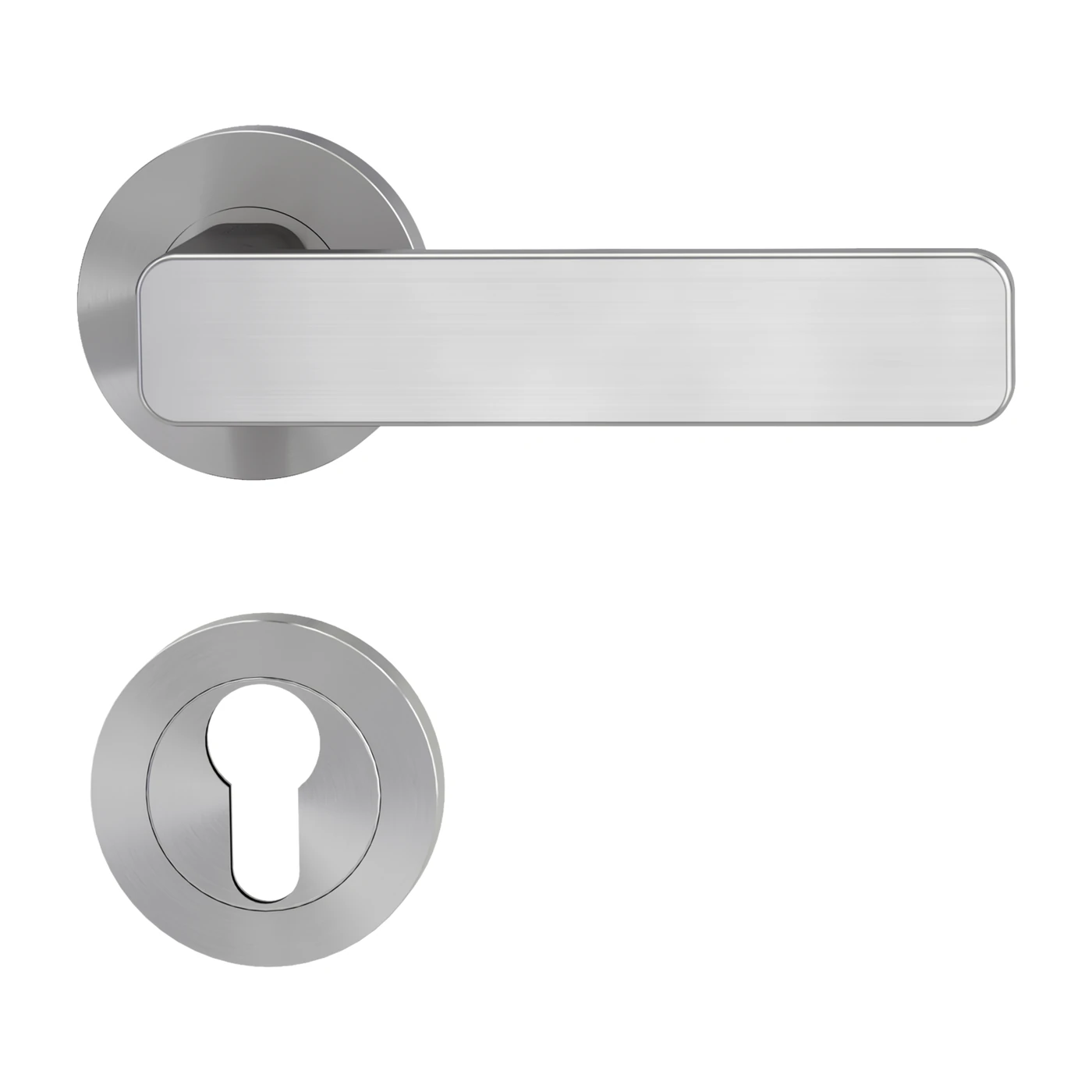 Griffwerk sieger design MINIMAL MODERN - Oberfläche: Samtgrau, Rosettenform: Rund, Verriegelung: Profilzylinder