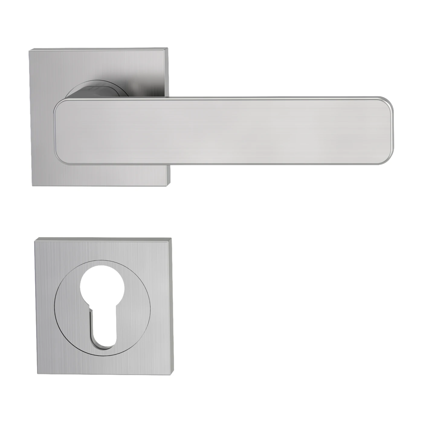 [264110222] Griffwerk sieger design MINIMAL MODERN (Samtgrau, Eckig, Profilzylinder)