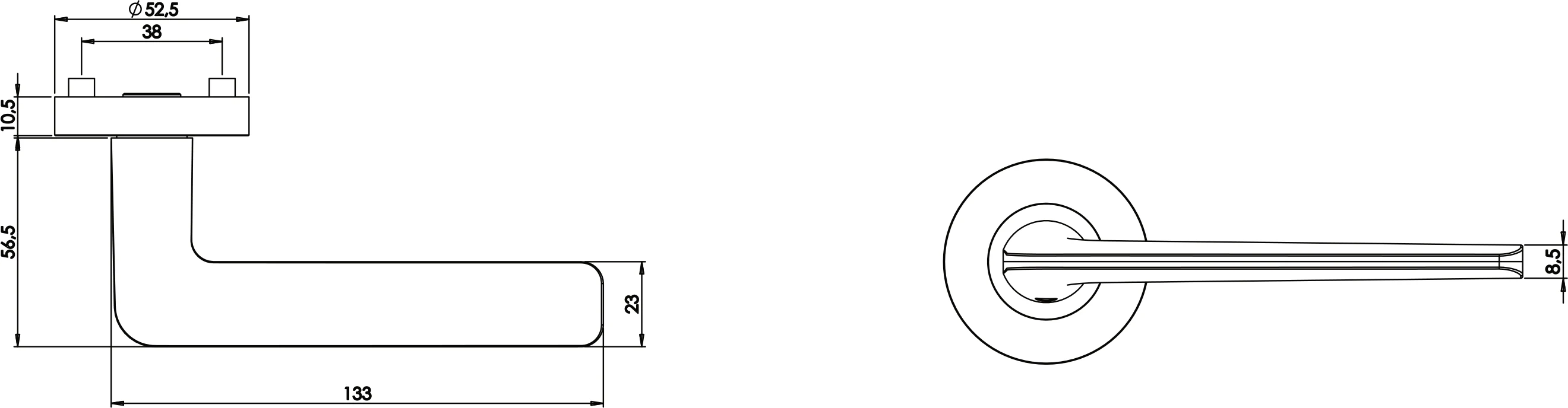 Technische Zeichnung [288022827] Griffwerk REMOTE (Kaschmirgrau, Eckig, OS)
