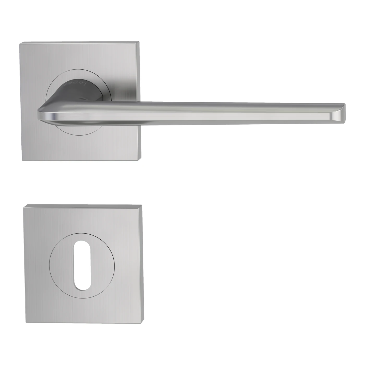 Griffwerk REMOTE - Oberfläche: Samtgrau, Rosettenform: Eckig, Verriegelung: Buntbart