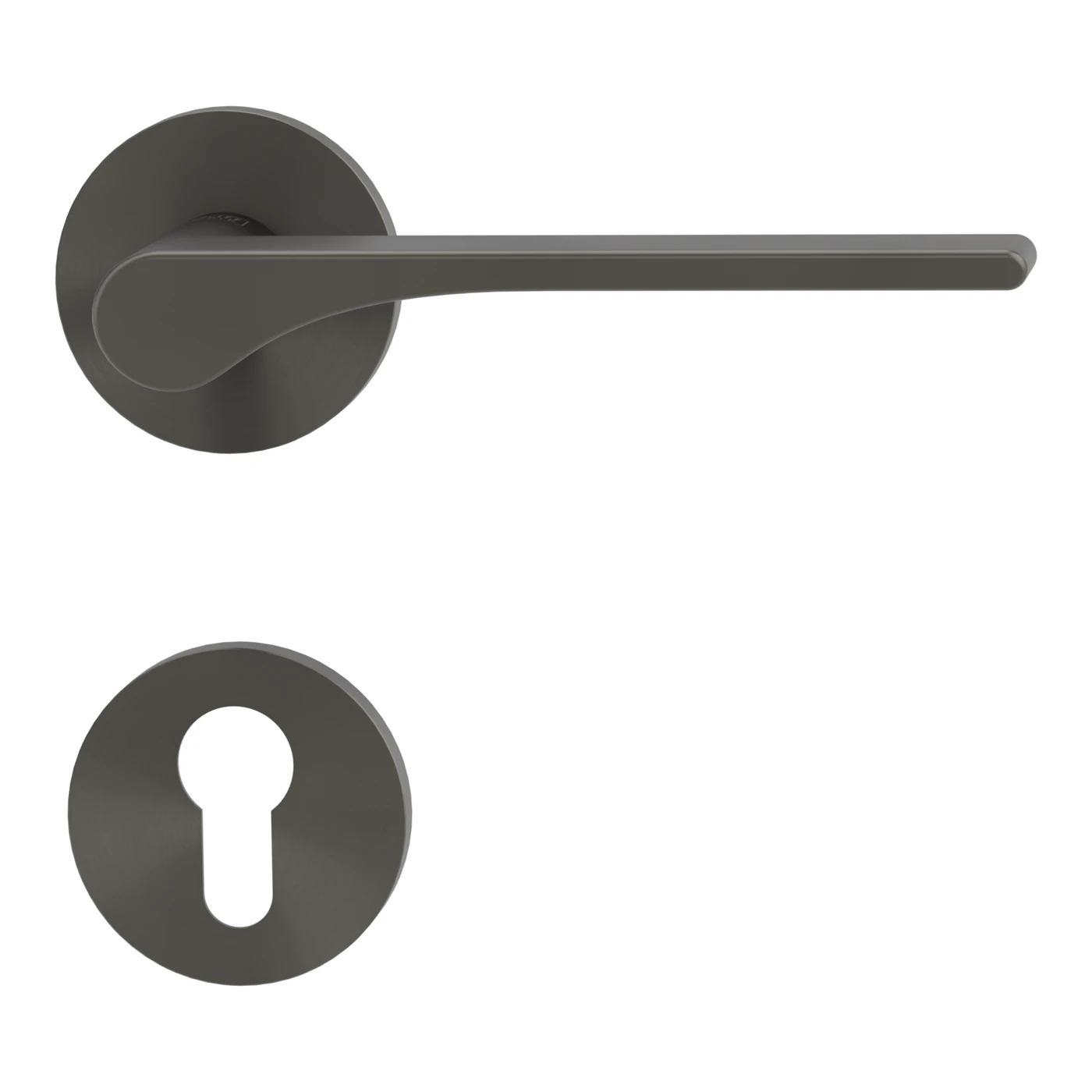 Griffwerk VAYA 261 LEAF LIGHT fast2fix - Oberfläche: Kaschmirgrau, Rosettenform: Rund, Verriegelung: Profilzylinder