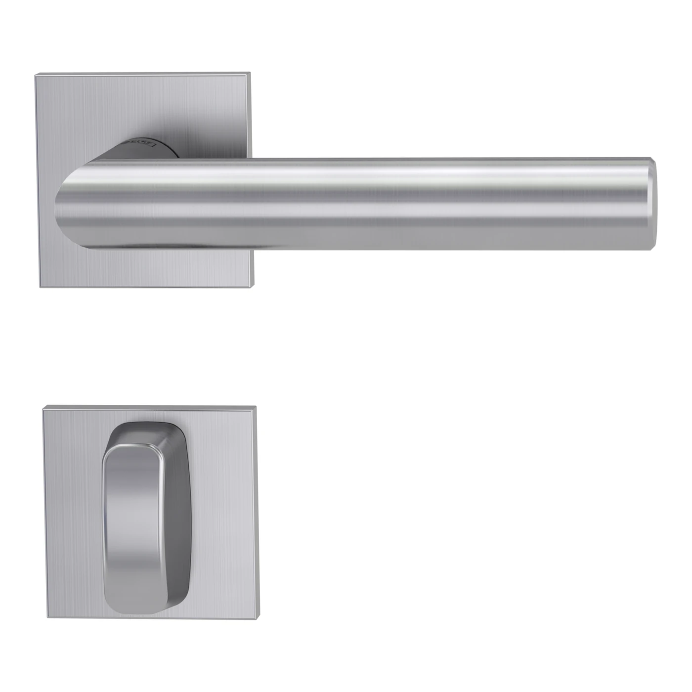Griffwerk VAYA 128 LUCIA fast2fix - Oberfläche: Edelstahl matt, Rosettenform: Eckig, Verriegelung: WC