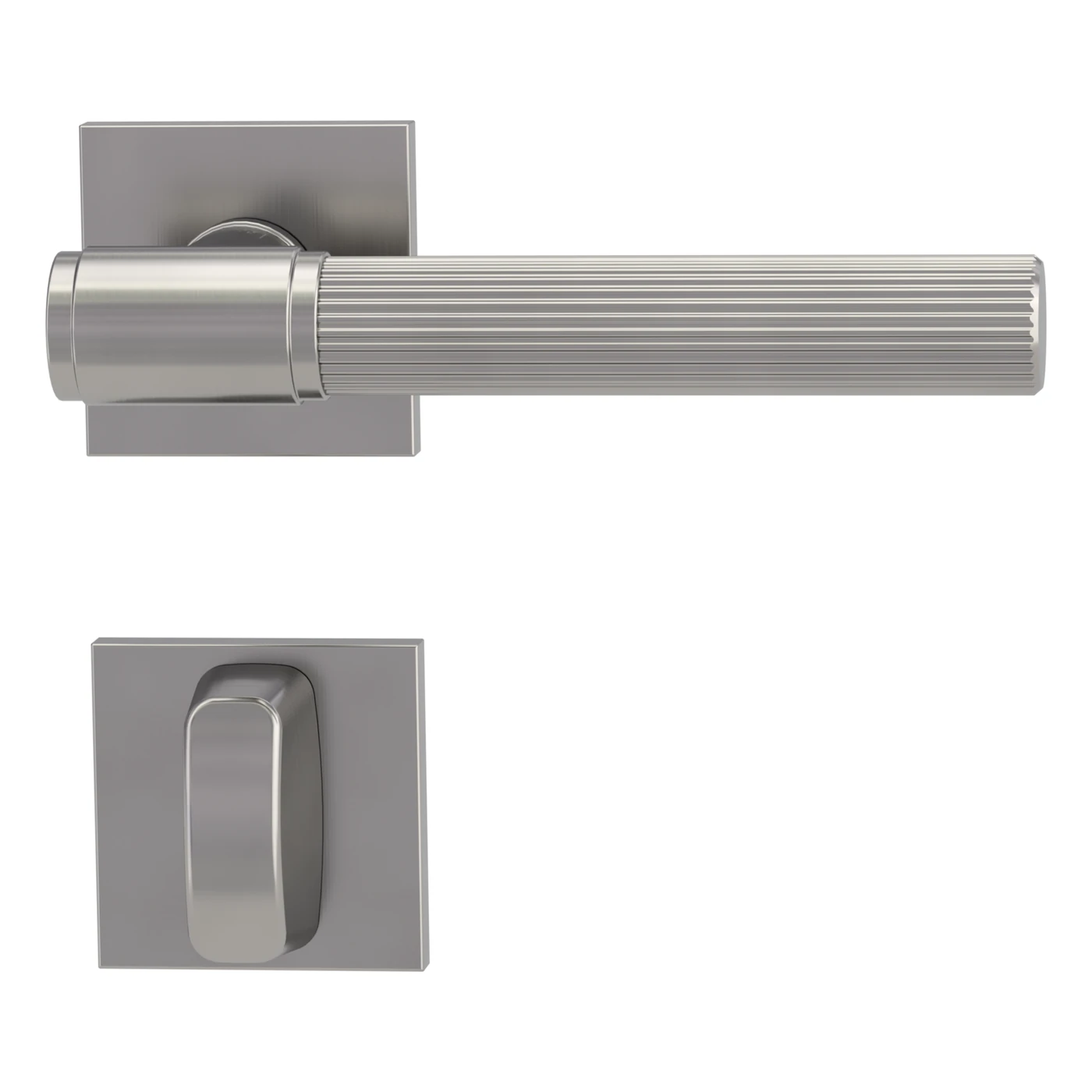 Griffwerk VAYA 136 ARIS fast2fix - Oberfläche: Samtgrau, Rosettenform: Eckig, Verriegelung: WC