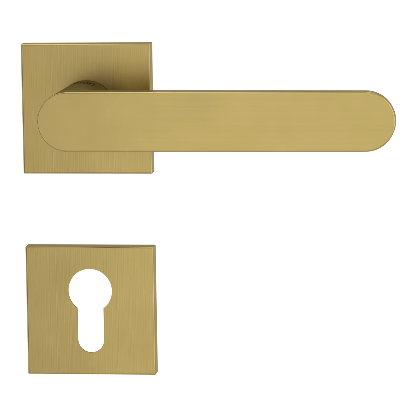 Griffwerk VAYA 291 AVUS fast2fix - Oberfläche: Gold matt, Rosettenform: Eckig, Verriegelung: Profilzylinder