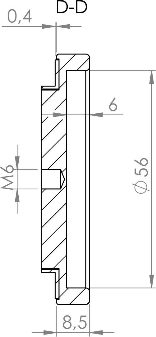Technische Zeichnung [491080171] Griffwerk Griffmuschel GUIDA - Oberfläche: Edelstahl matt