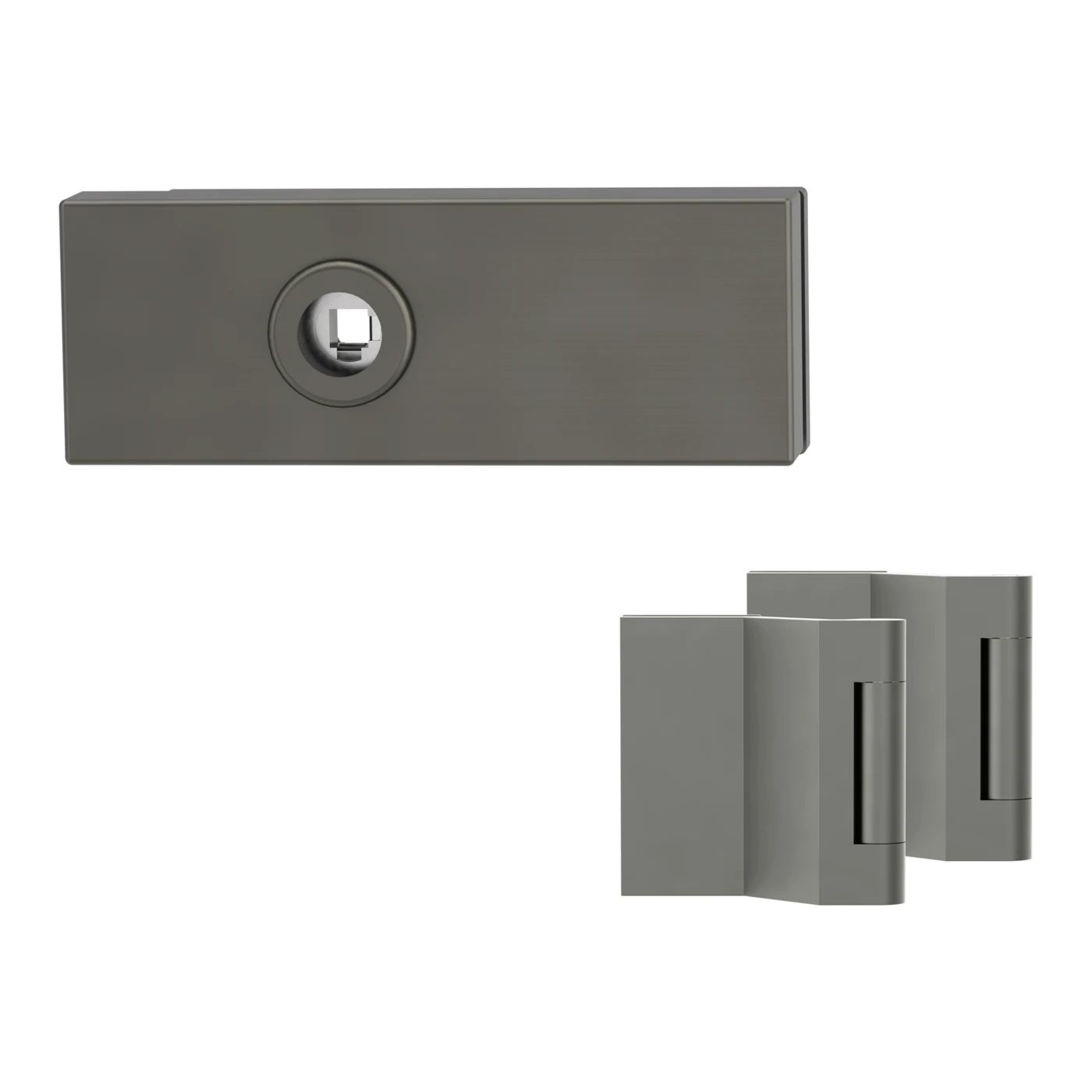 Griffwerk Glastürbeschlagset PURISTO S, Magnetfalle, UV, Kaschmirgrau