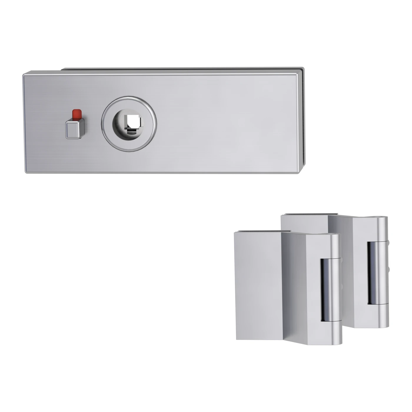 Griffwerk Glastürbeschlagset PURISTO S - Fallentyp: Magnetfalle, Verriegelung: smart2lock, Oberfläche: Edelstahl matt