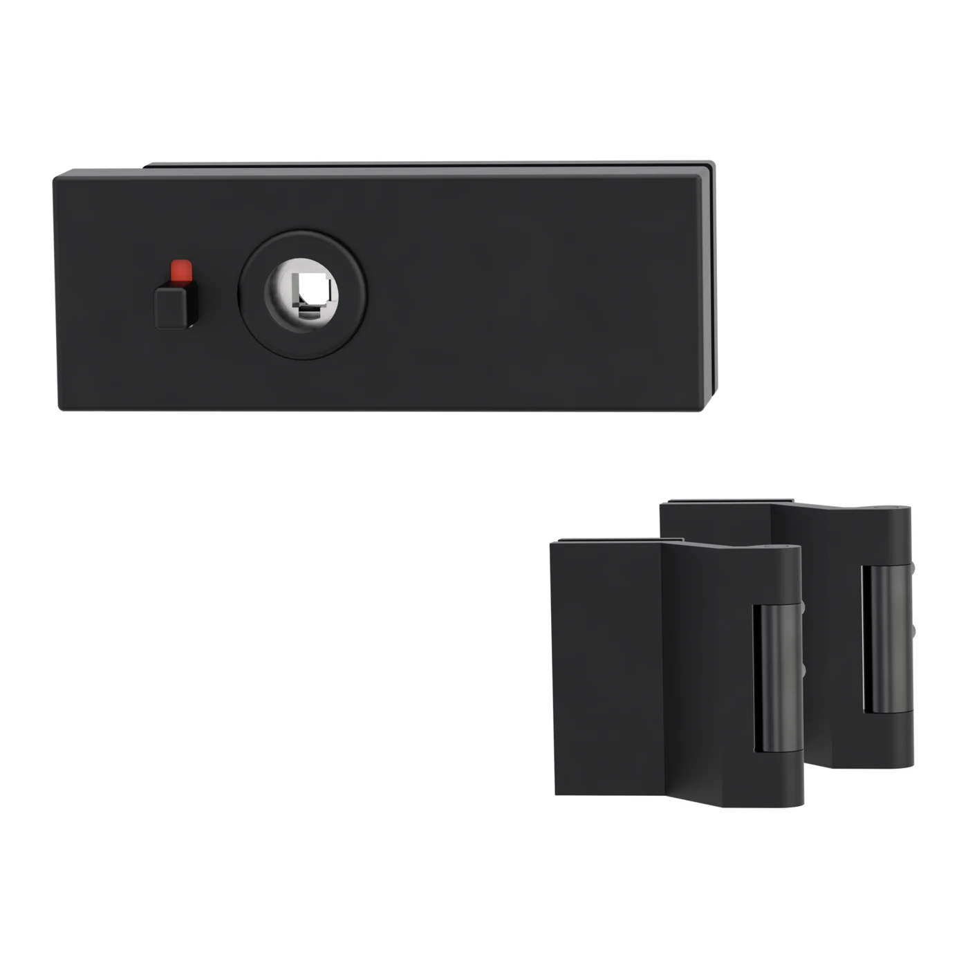 Griffwerk Glastürbeschlagset PURISTO S - Fallentyp: Magnetfalle, Verriegelung: smart2lock, Oberfläche: Graphitschwarz