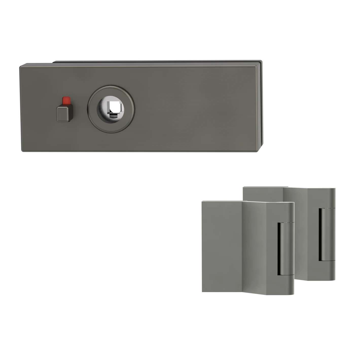 Griffwerk Glastürbeschlagset PURISTO S - Fallentyp: Magnetfalle, Verriegelung: smart2lock, Oberfläche: Kaschmirgrau