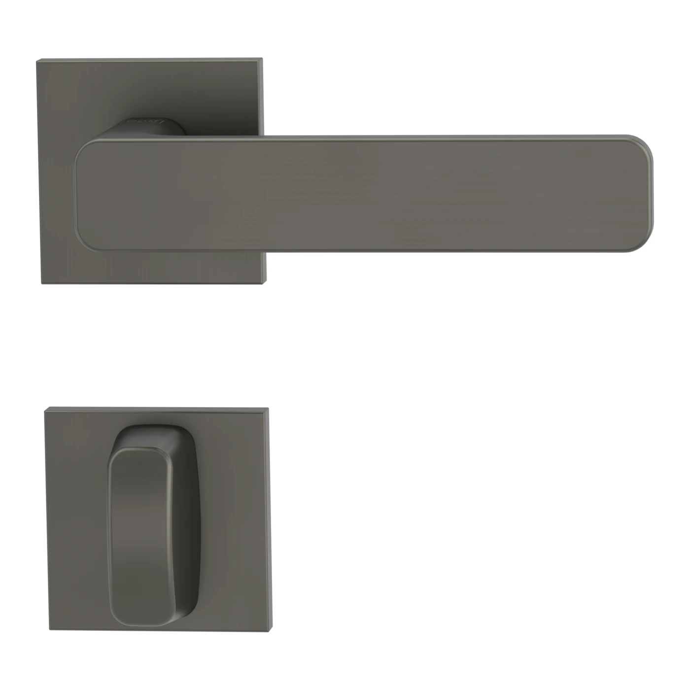 Griffwerk VAYA 265 MINIMAL MODERN fast2fix - Rosettenform: Eckig, Verriegelung: WC, Oberfläche: Kaschmirgrau