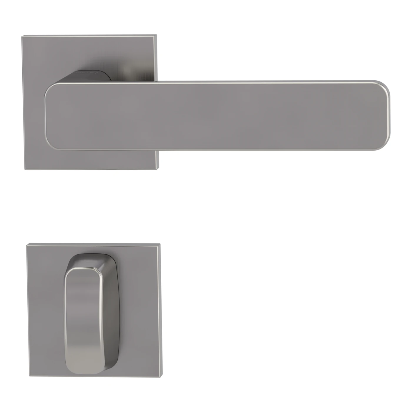 Griffwerk VAYA 265 MINIMAL MODERN fast2fix - Rosettenform: Eckig, Verriegelung: WC, Oberfläche: Samtgrau