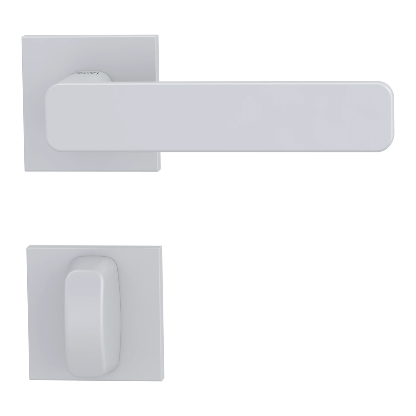 Griffwerk VAYA 265 MINIMAL MODERN fast2fix - Rosettenform: Eckig, Verriegelung: WC, Oberfläche: Seidenweiß