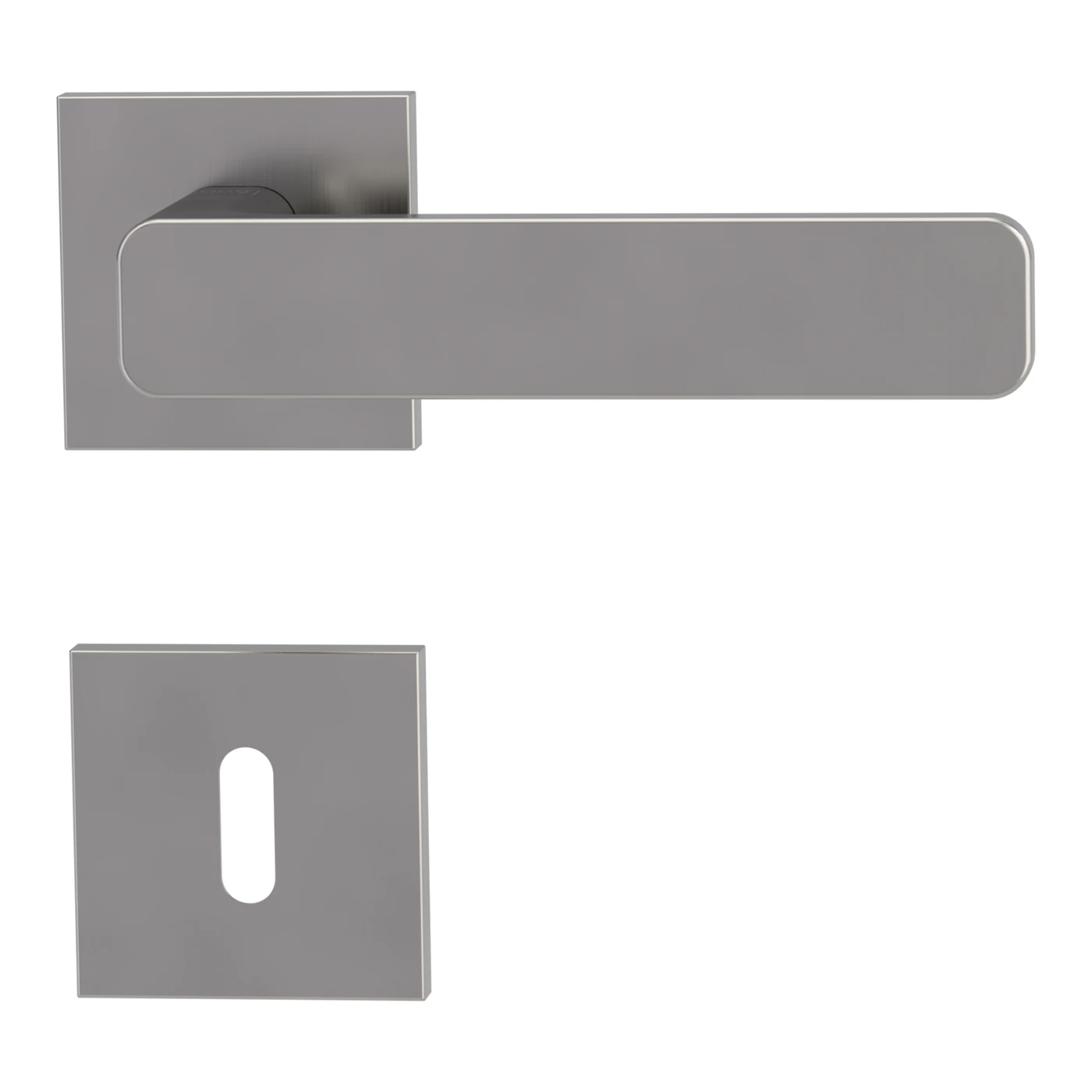 Griffwerk VAYA 265 MINIMAL MODERN fast2fix - Rosettenform: Eckig, Verriegelung: Buntbart, Oberfläche: Samtgrau