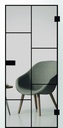 Erkelenz Glasschiebetür Cubus 33 Black Line (Weißglas, 810 x 2058 mm)
