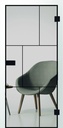 Erkelenz Glasschiebetür Cubus 30 Black Line (Weißglas, 935 x 2183 mm)