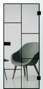 Erkelenz Glasschiebetür Cubus 33 Black Line (Weißglas, 935 x 2183 mm)