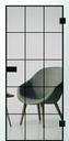 Erkelenz Glasschiebetür Cubus 4 Black Line (810 x 2183 mm, Extra Weiß)