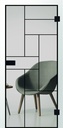 Erkelenz Glasschiebetür Cubus 8 Black Line (Softweiß, 935 x 2183 mm)