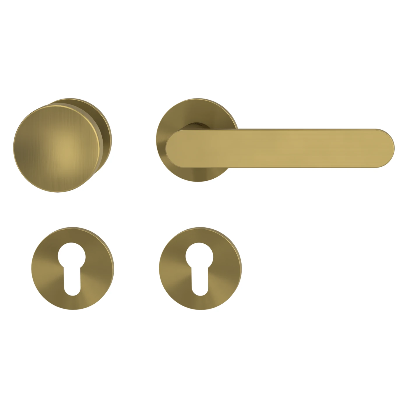 Griffwerk Wechselgarnitur VAYA 291 AVUS fast2fix - Oberfläche: Gold matt, DIN: Rechts, Rosettenform: Rund, Verriegelung: Profilzylinder